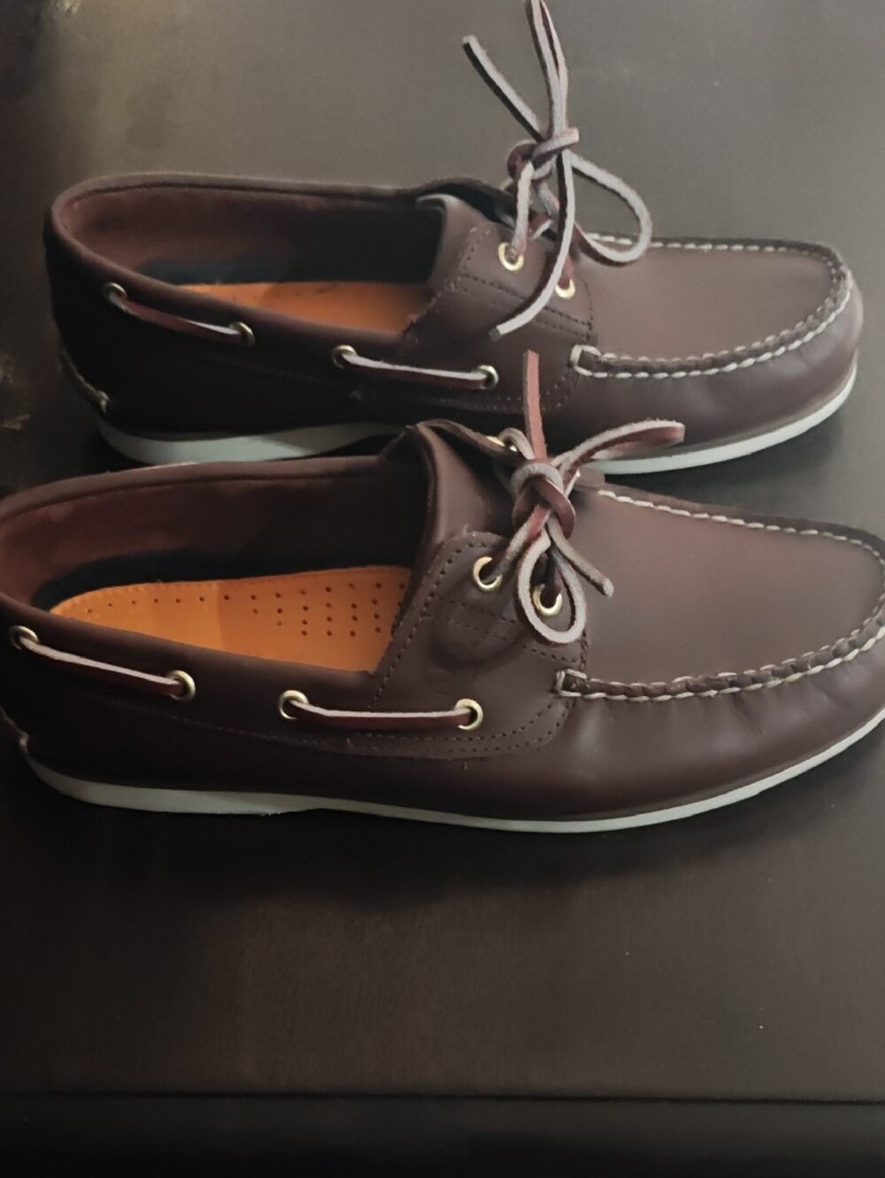 TIMBERLAND Brown Leather Lace-Up Boat Shoes - Picture 2 of 6